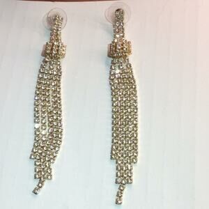 Gold plated Crystal hanging earrings